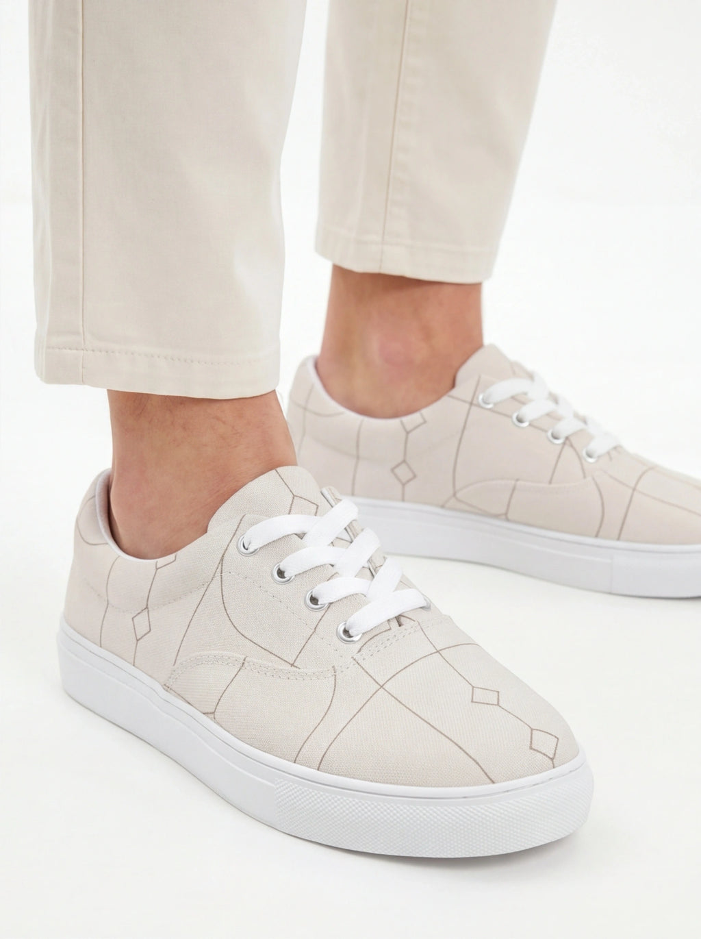 The Forge Matrix Low-Top | Ivory Technical Canvas Sneaker