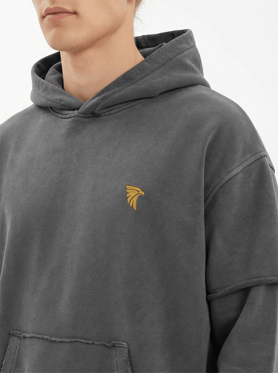 Forge Snow Washed Layered Hoodie - Harlan Forge