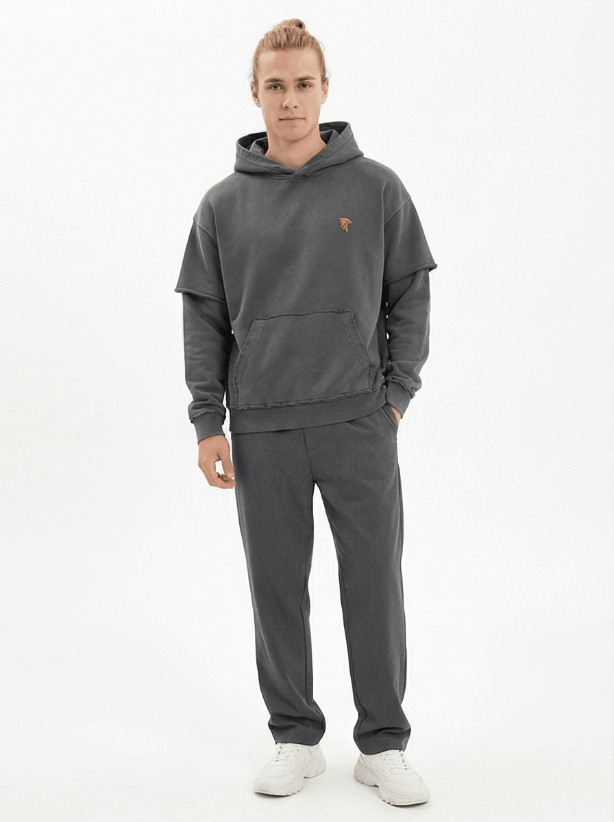 Forge Snow Washed Layered Hoodie - Harlan Forge