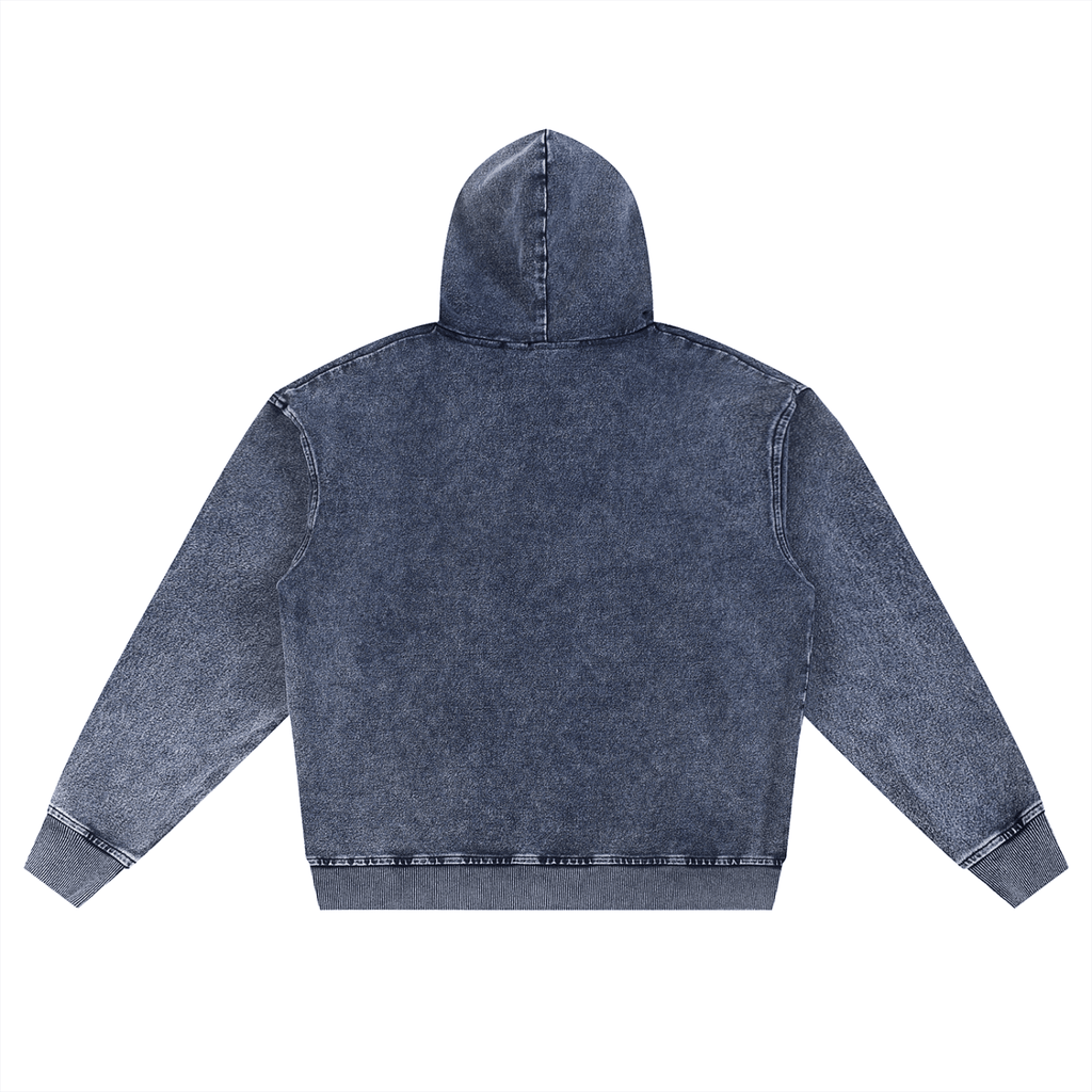 Forge Snow Washed Zip Hoodie (Blue) - Harlan Forge