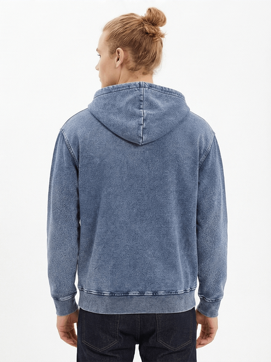 Forge Snow Washed Zip Hoodie (Blue) - Harlan Forge