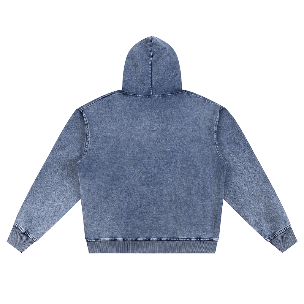 Forge Snow Washed Zip Hoodie (Blue) - Harlan Forge
