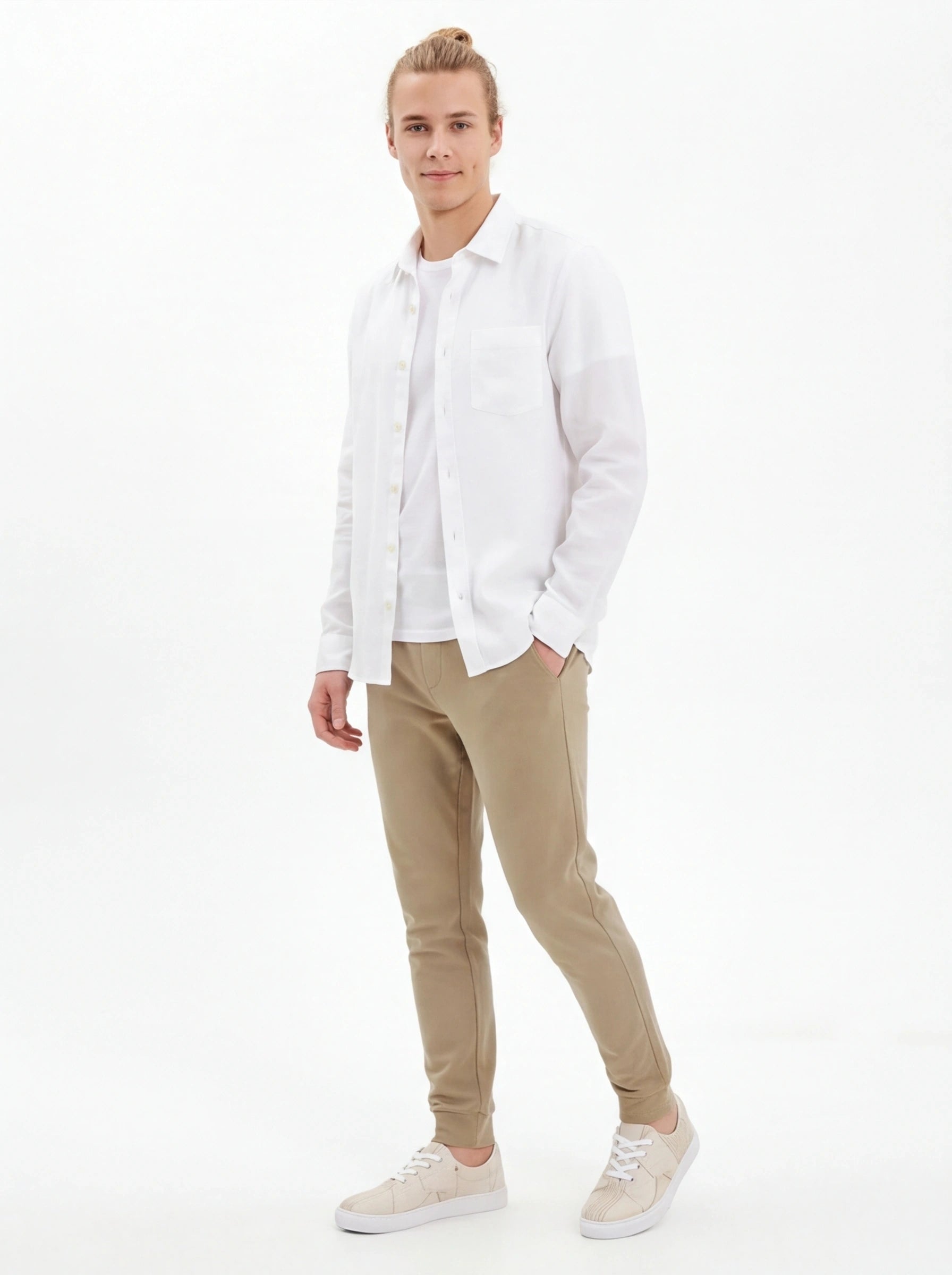 The Forge Linear Hatch Low-Top | Ivory Technical Canvas Sneaker